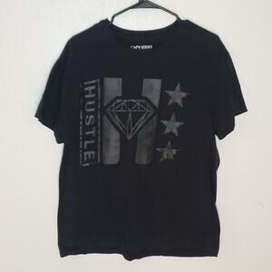 Enti Tee Hustle Diamond Short Sleeve T-Shirt Mens Large Stars Black